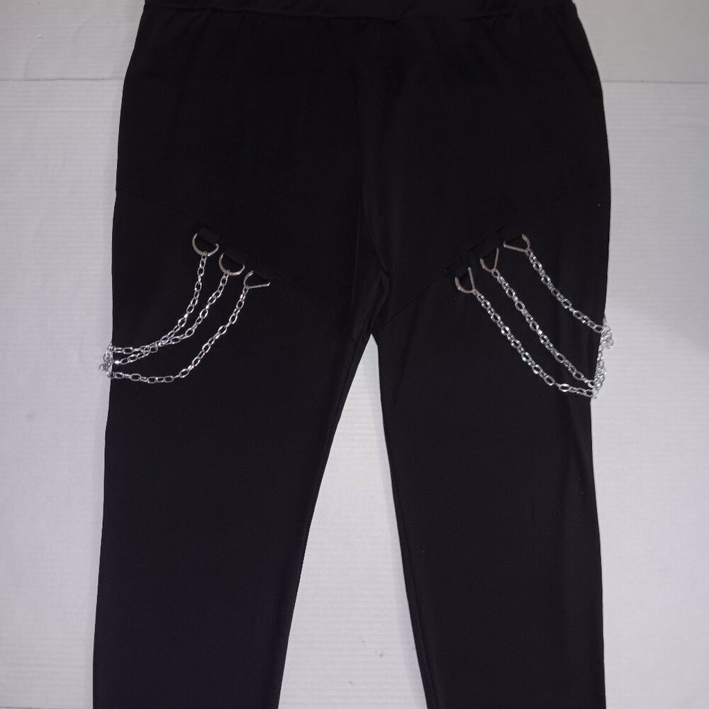 ROSEGAL 3X CHAIN BACKPOCKET LEGGINGS GOTH GRUNGE PUNK STYLE